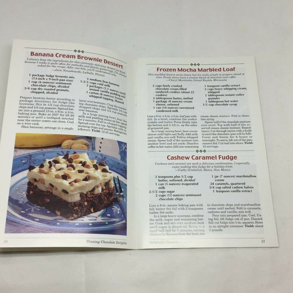 Winning Chocolate Delights Recipe Cookbook Baking Recipes Dessert Cake Pie - Picture 5 of 9